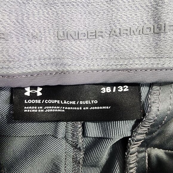 Mens Gray Under Armour Loose Fit Pants Tapered Golf Stretch Polyester Size 36X32 - Picture 6 of 12